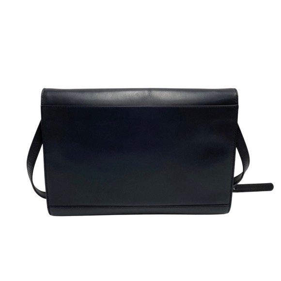 CELINE Circle Logo Metal Fittings Calf Leather Genuine 2way Shoulder Bag Poch... - Picture 4 of 10